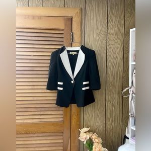 Black and white blazer